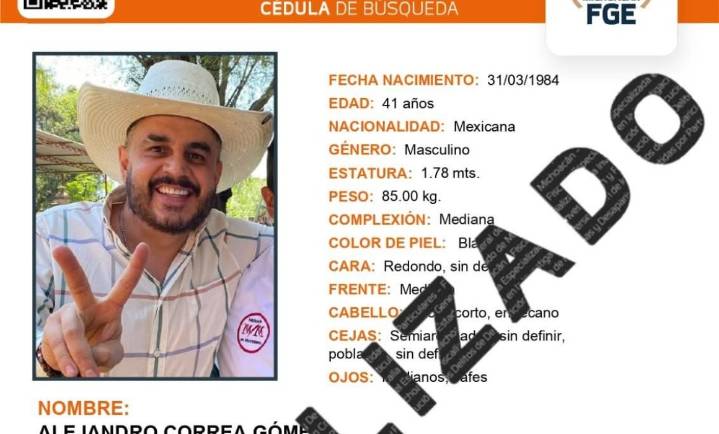 Localizan con vida a Alejandro Correa, exalcalde de Zinapécuaro