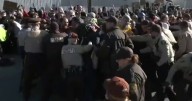Officers hospitalized after clashes outside ICE facility