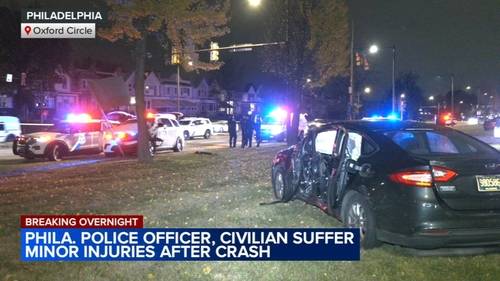 Philadelphia police officer, another driver injured after crash on Roosevelt Boulevard in Oxford Circle