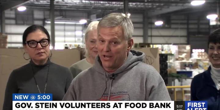 NC Gov. Stein volunteers at food bank