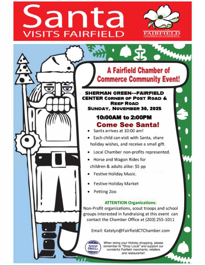 Santa Returns to Sherman Green for Fairfield’s Annual Holiday Celebration