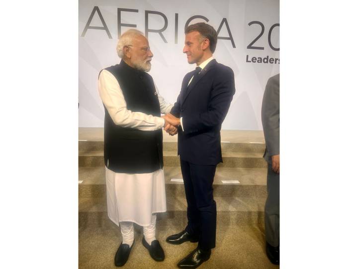 "Force for global good!”: PM Modi after meeting French President