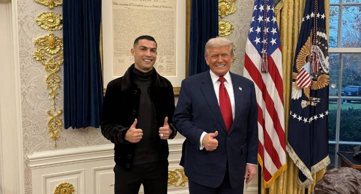 Cristiano Ronaldo visitó a Donald Trump junto a Georgina Rodríguez en la Casa Blanca