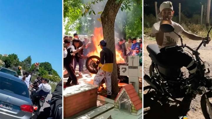 "Funeral tumbero" en La Plata: incendiaron una moto sobre la lápida de un adolescente…