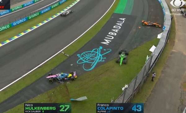 VIDEO: Buena largada de Colapinto en la Sprint del GP de Brasil, pero se despistó, chocó y abandonó