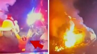 New Jersey Cops Rescue Driver From Burning Car in Dramatic Video