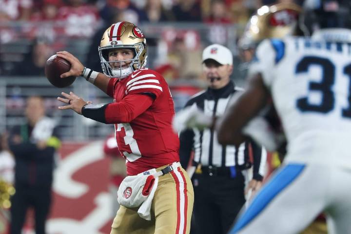49ers’ Kyle Shanahan defends Brock Purdy after three interceptions: 'Just a hair late'