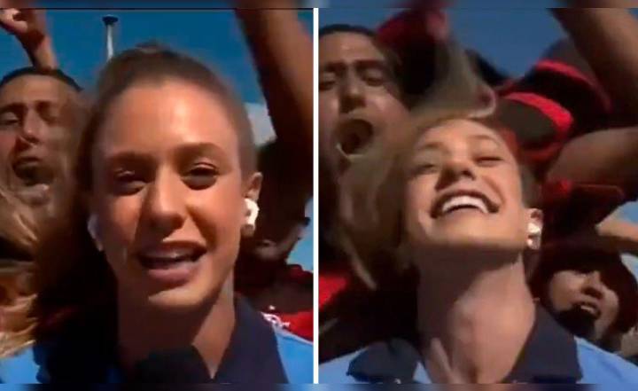 La condenable agresión de hinchas del Flamengo a una periodista brasileña cuando despedían al equipo rumbo a Lima