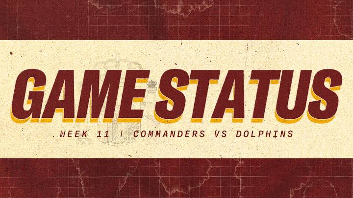Game status | Jordan Magee, Ben Sinnott questionable vs. Dolphins