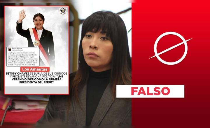 Betssy Chávez no dijo desde la embajada de México que "Me verán volver como la presidenta del Perú": es una cuenta falsa