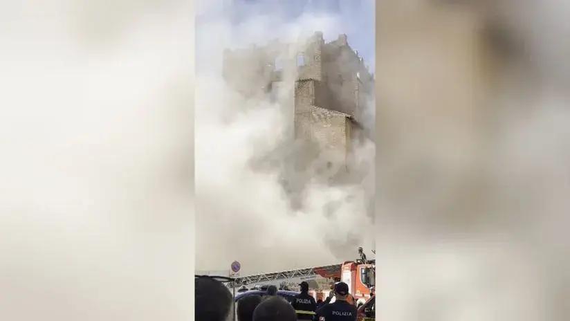 Se produce un segundo colapso en la Torre dei Conti en Roma tras un primer derrumbe