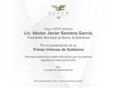 Grupo TAFER felicita a Héctor Santana por su primer informe de gobierno