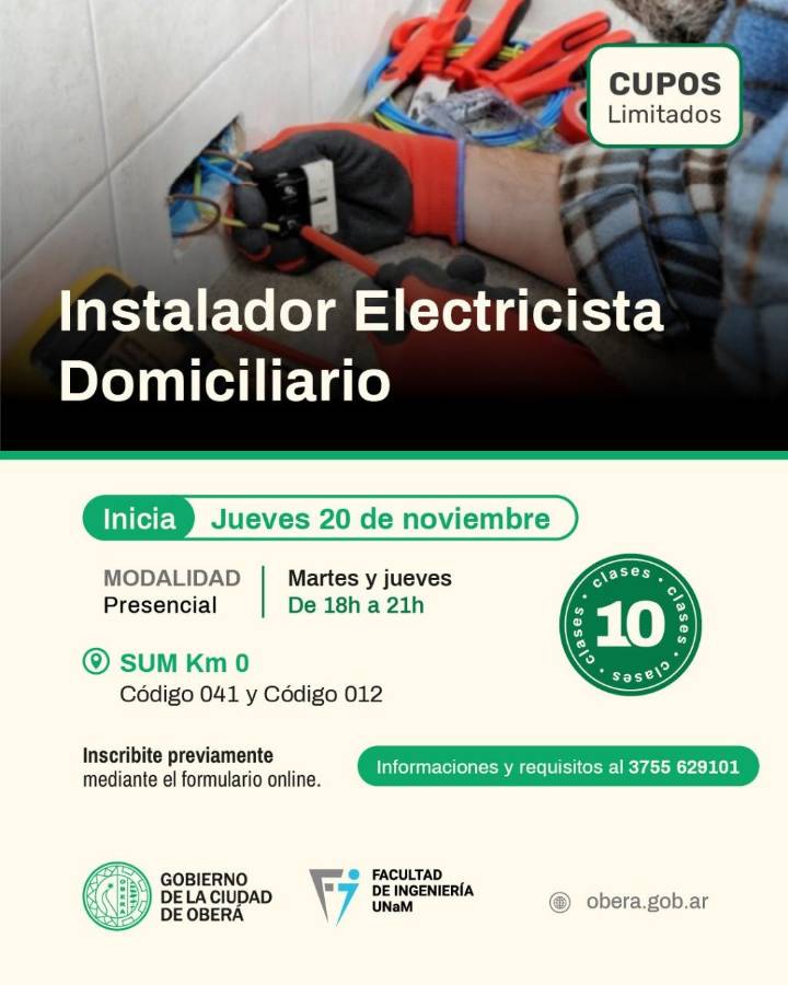 Curso de Formación Profesional: Instalador Electricista Domiciliario