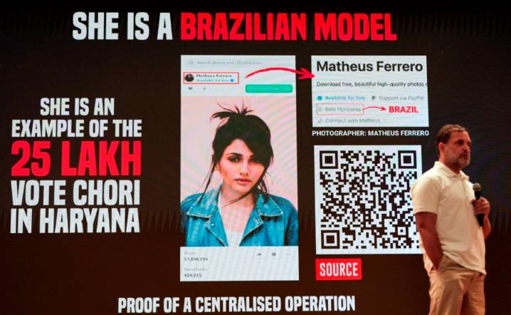 Haryana polls ‘stolen’, EC colluded with BJP: Rahul claims 25 lakh fake entries in state poll list