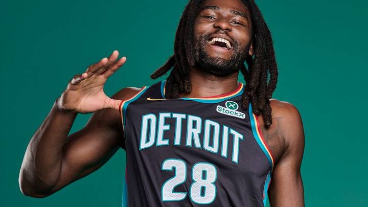 Pistons' City Edition uniform has teal tones, lightning bolt