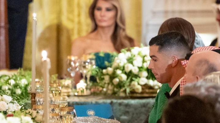 Ronaldo turns heads at White House as he joins Saudi crown prince in high