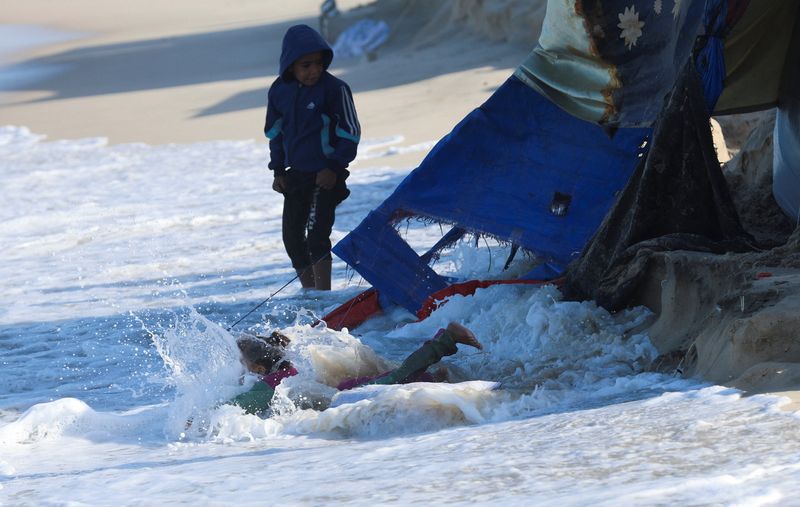 Gaza storms bring flooding, sewage and misery in tent camps