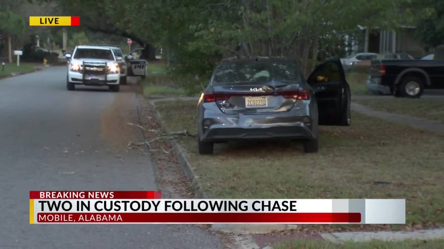 Two people in custody after Mobile police chase
