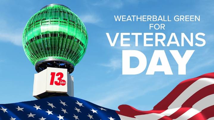 13 ON YOUR SIDE Weatherball lights up green for Operation Green Light this Veterans Day