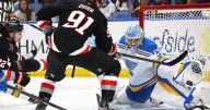 Hofer makes 27 saves and Joseph scores short-handed as Blues blank Sabres 3
