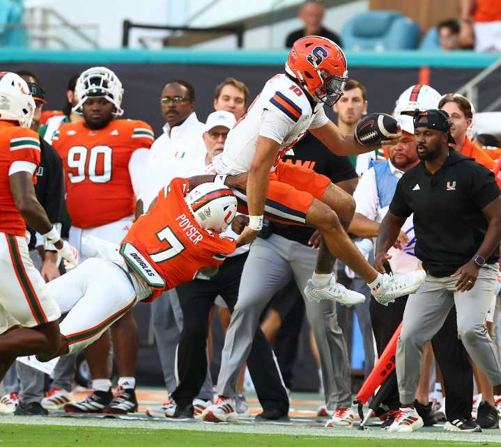 Syracuse football suffers sixth straight double-digit loss at No. 18 Miami