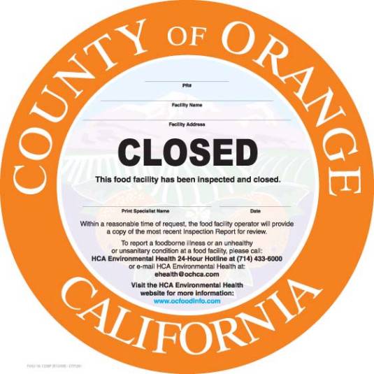 Orange County restaurants shut down by health inspectors (Nov. 13