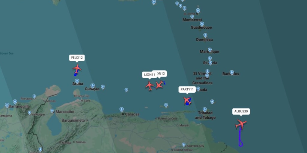 Reportan el sobrevuelo de al menos cinco aviones militares de Estados Unidos cerca de las costas de Venezuela