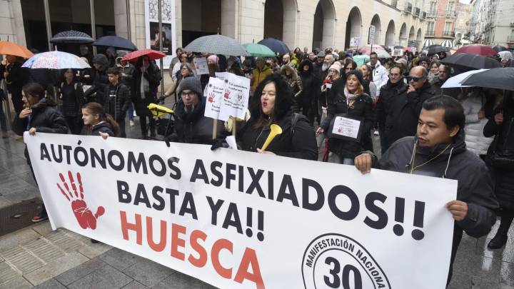 Los autónomos reclaman en Huesca condiciones "dignas" de trabajo