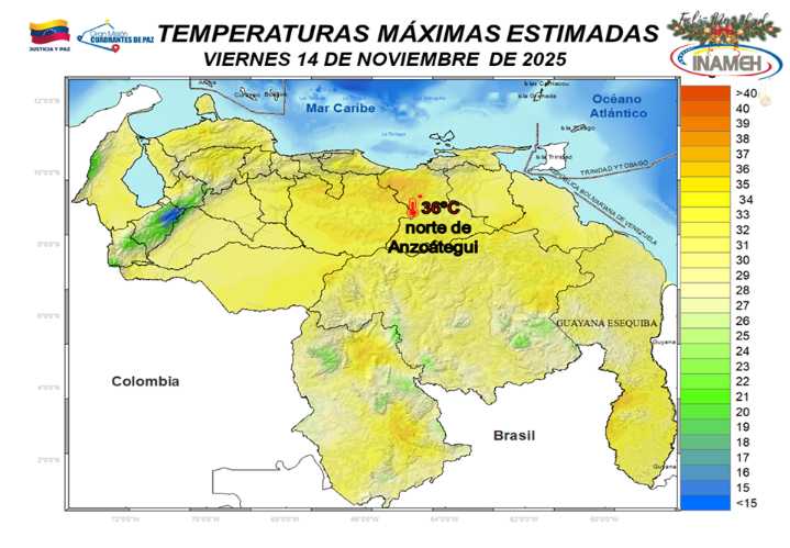 Pronóstico del clima para hoy viernes 14 de noviembre de 2025
