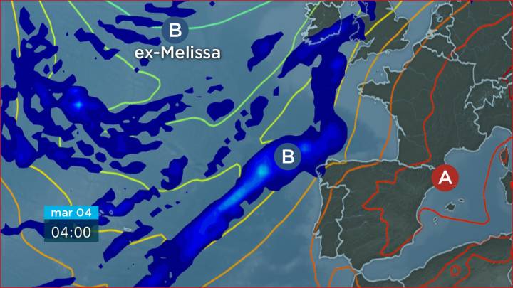 Frontes que traen forte vento e chuvia