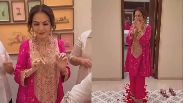 Watch: Nita Ambani Celebrates Her 62nd Birthday In Jamnagar, Shines In Exquisite Rani Pink Kurta