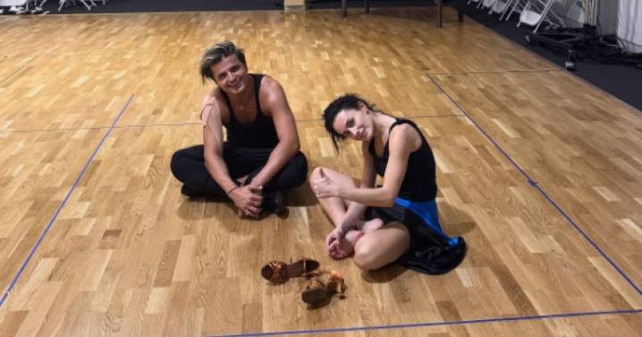 Strictly's Nikita Kuzmin says Amber Davies 'fighting for our spot' in training update
