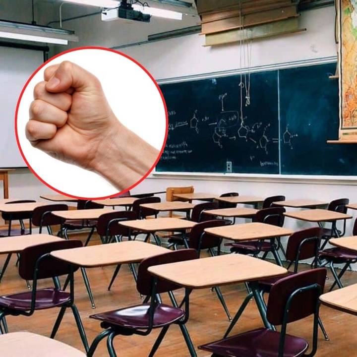 Papá se aloca y le suelta trancazo a chamaco por video de TikTok en escuela de Argentina