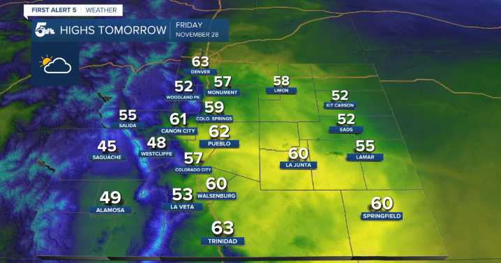 Black Friday will have highs well above normal for this time of year