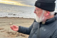 Faces on a beach in Southwest Alaska