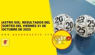 Astro Sol: resultados del sorteo del viernes 31 de octubre