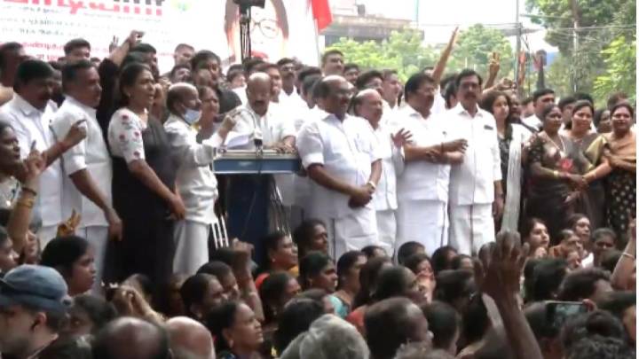 AIADMK protests against DMK government in Chennai on SIR