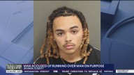Man accused of running over pedestrian on purpose