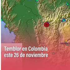 Nuevo temblor sacude a Colombia este 26 de noviembre: epicentro y magnitud