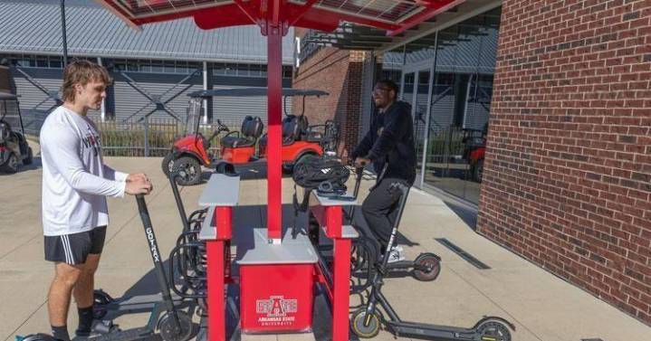 A-State adds solar scooter charging stations to provide safe, easy access