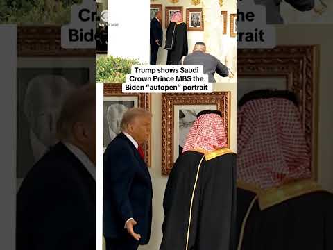 Trump shows Saudi crown prince photo of autopen in place of Biden at White House #shorts