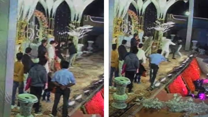 Before drone chase, CCTV captures sudden knife attack on groom at wedding