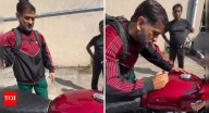 'Chala ke report dena': MS Dhoni signs fan's bike, video goes viral