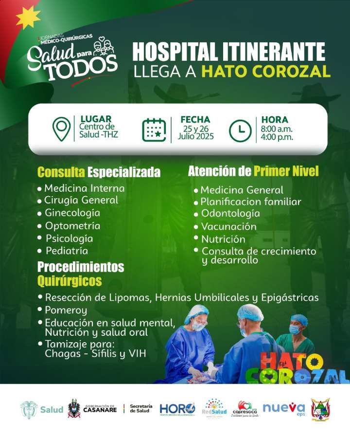 Ya son 18 jornadas de salud con Zorro y ahora el turno es para Hato Corozal