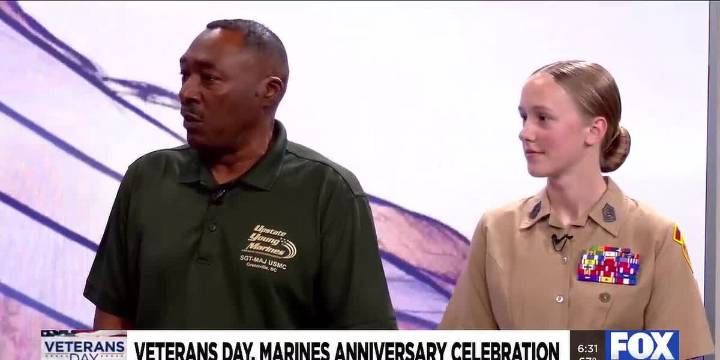 Veteran's Day celebration, Marine enlistment in Central