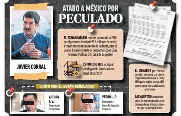 Impiden por corrupción salir del país a Corral