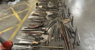 129 spears, knives and swords seized from one property in Warwickshire