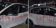“Te extraño, infiel”: el mensaje pintado en un auto que impactó tras una fiesta en San Juan