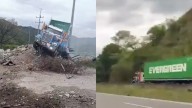 Conductor de tractomula se quedó sin frenos y su maniobra fue grabada en video