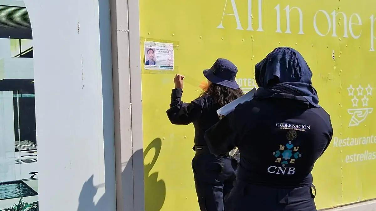 Comisión Nacional de Búsqueda y GN pegan fichas en la Zona Dorada para localizar a Carlos Emilio